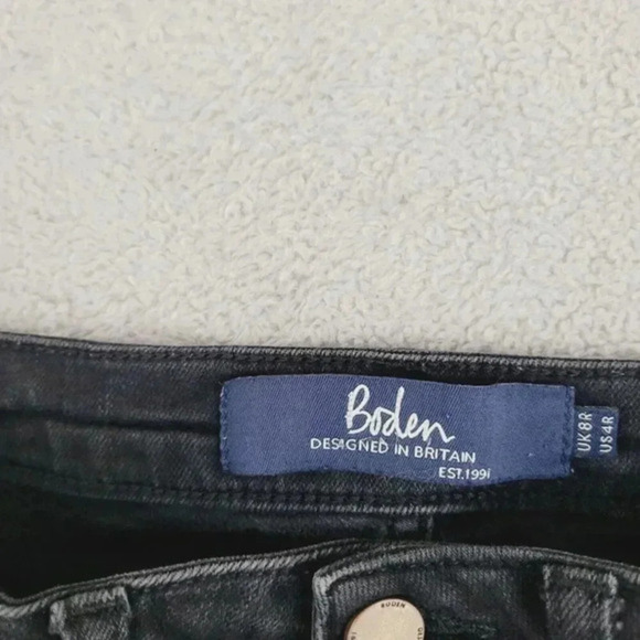 Boden Black Frayed Hem Women's Mid‎ Rise Jeans Size 4 , 28CT - Picture 6 of 11